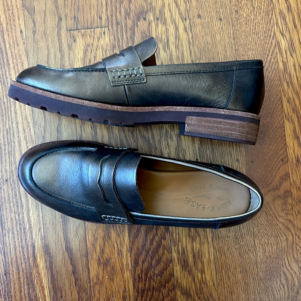 Kork-ease Carlisle metallic bronze penny loafers leather W 8.5…fits like 9
